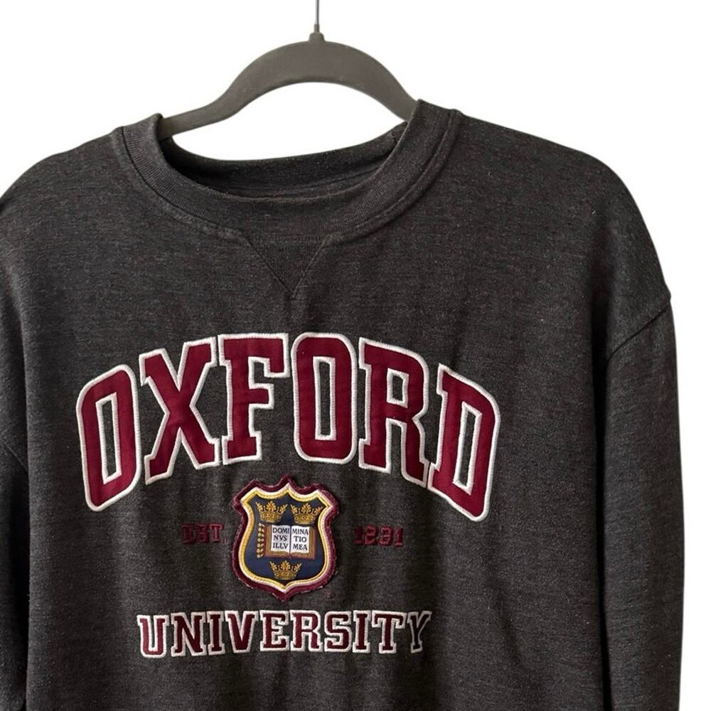 Vintage 90s Oxford University Sweatshirt Adult Medium Gray Applique